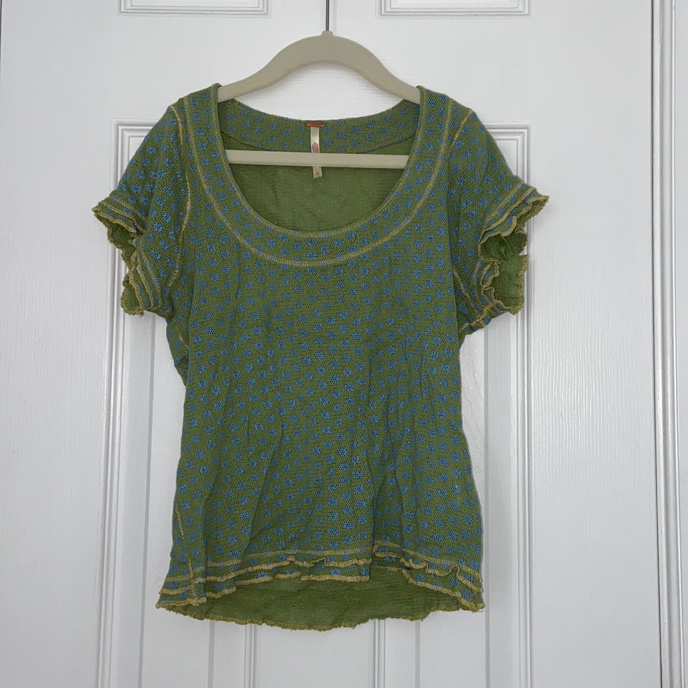 Free People Green Blouse